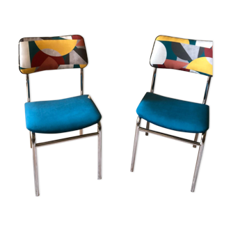 Lot de deux chaises géométriques