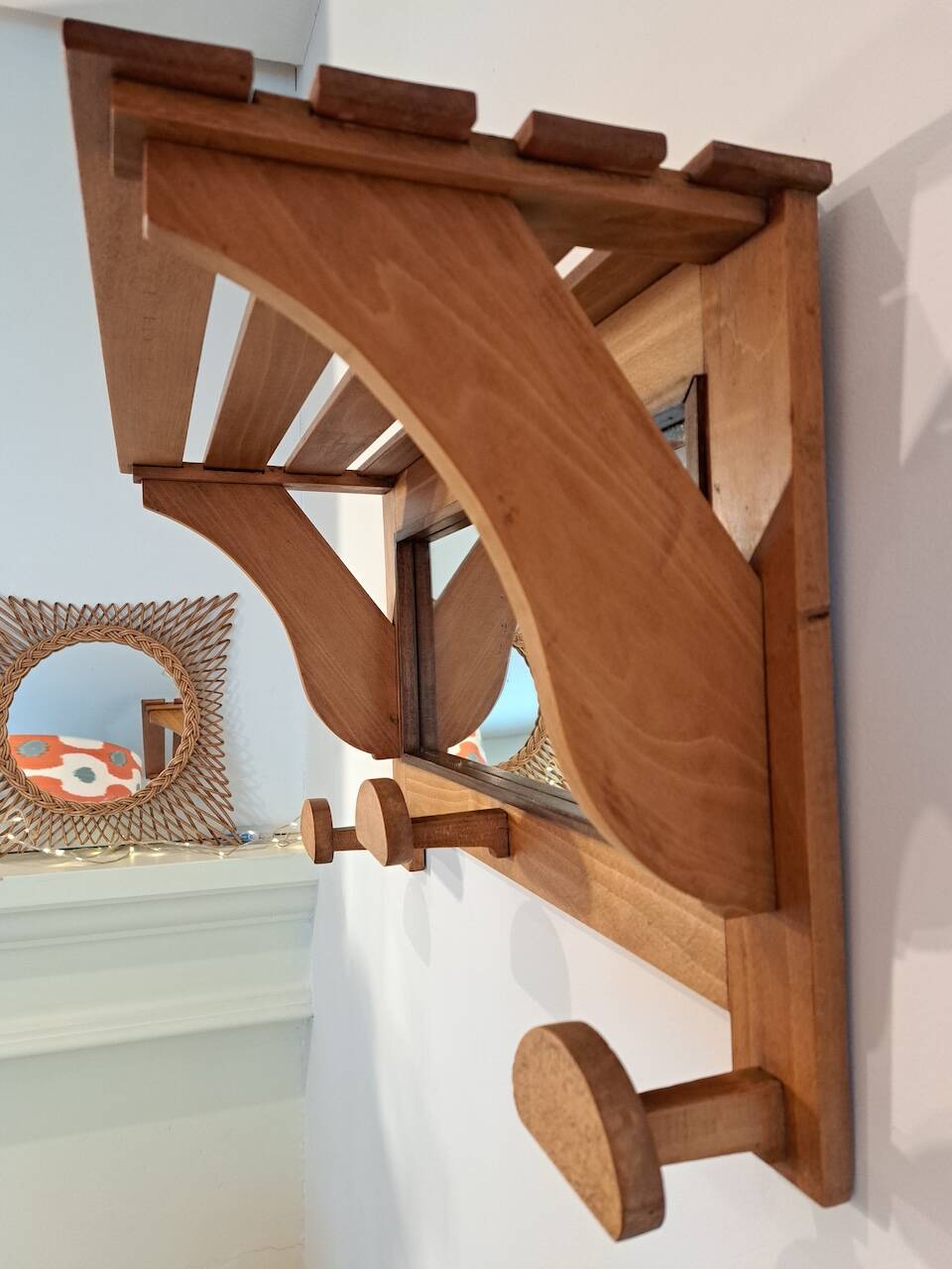 Vintage 1950s wall coat rack