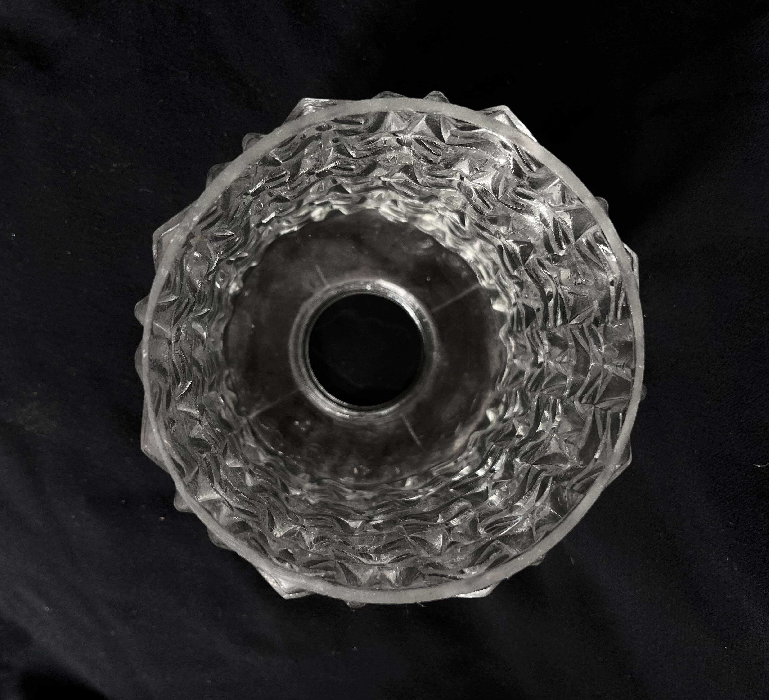 Small cylindrical molded glass pendant light