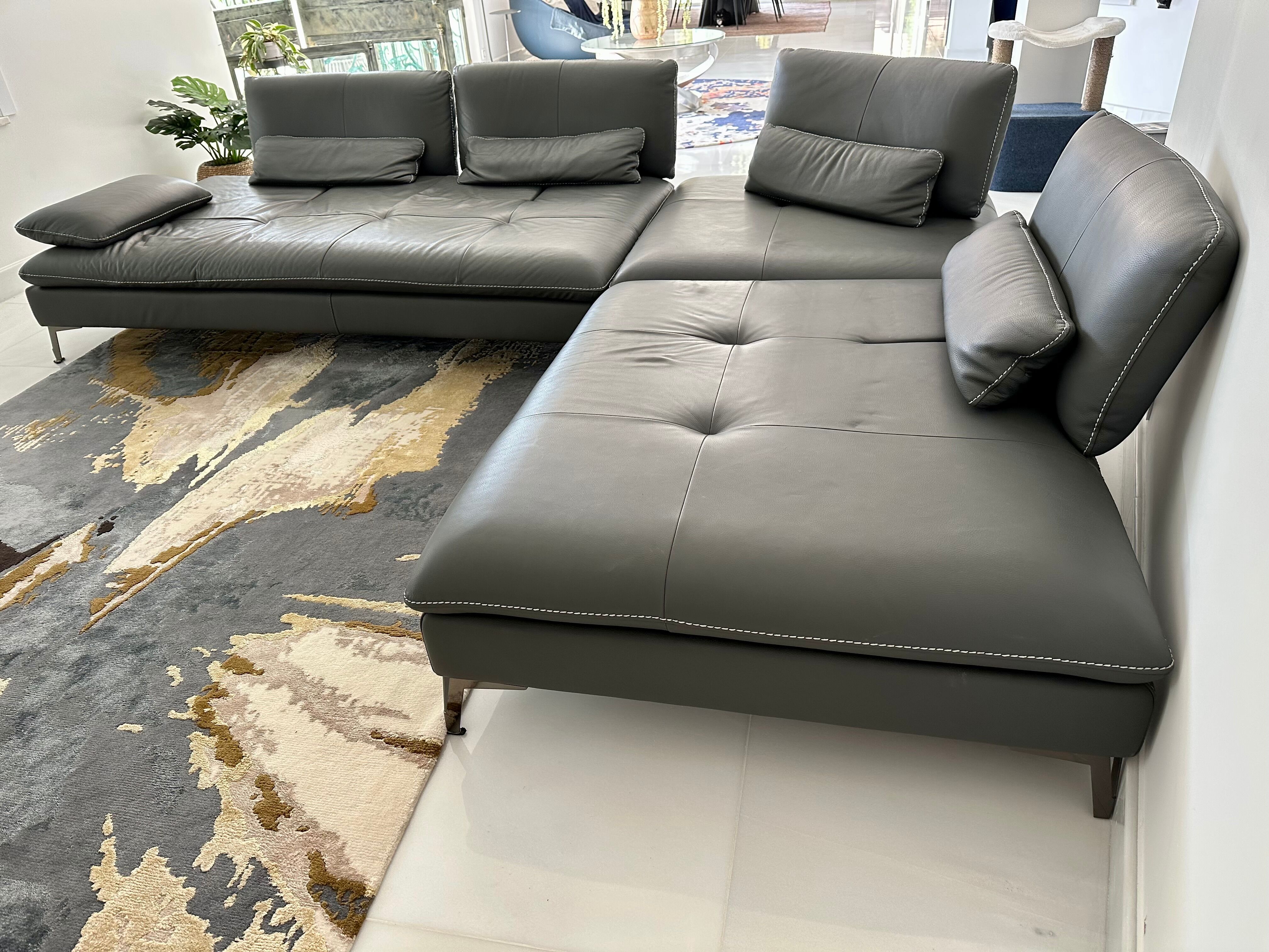 Leather sofa Scenario Roche Bobois