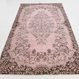 5x9 Light Pink Handmade Wool Turkish Rug 266x157Cm