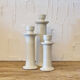 Set de trois bougeoirs en tadelakt blanc