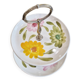Digoin vintage serving plate cake stand, marguerite model, hand painted
