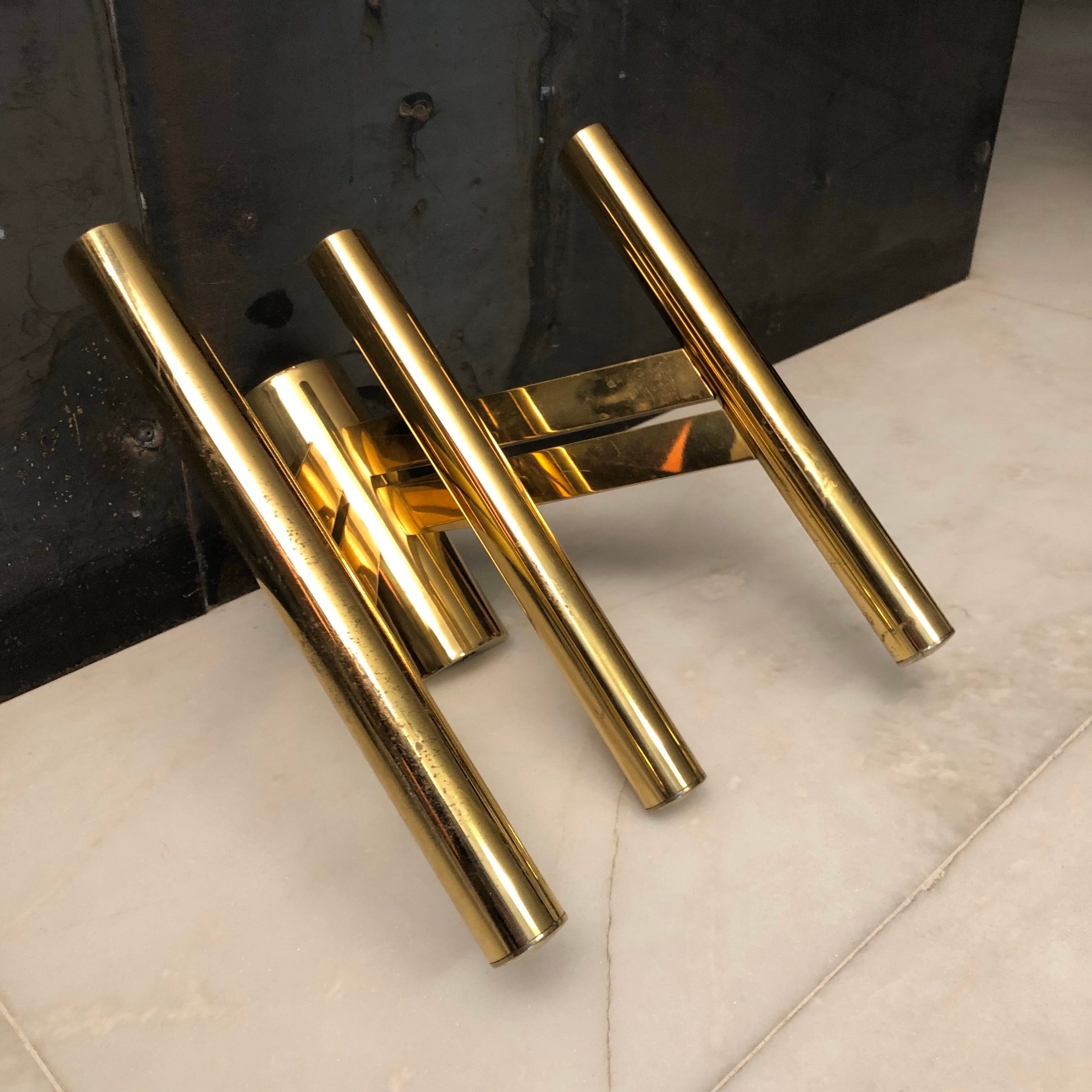 Single brass sconce from Sciolari, italy, 1970