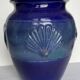 Large vintage vase in blue glazed ceramic