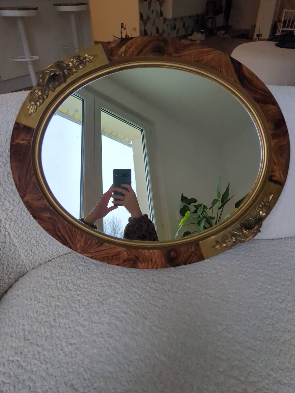 Art Deco oval mirror from the 1930s