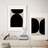 Pair of giclee prints. Abstract wall art set of two, A3