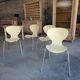 Lot de 4 chaises design vintage – crème & chrome