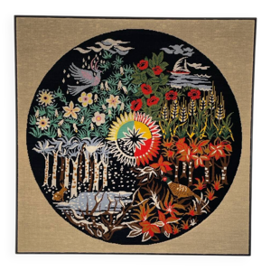 Panneau textile vintage