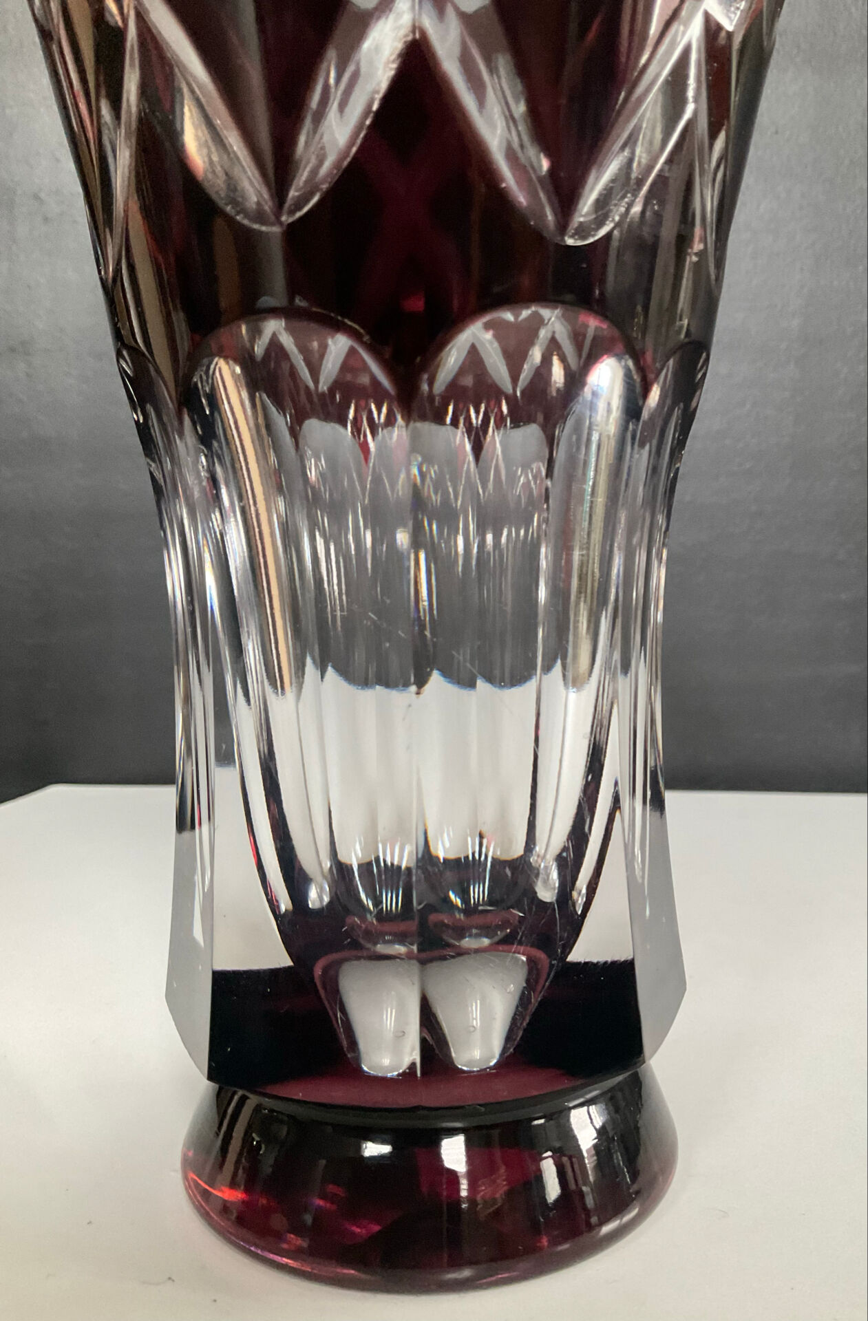 Vintage crystal vase from Val St Lambert