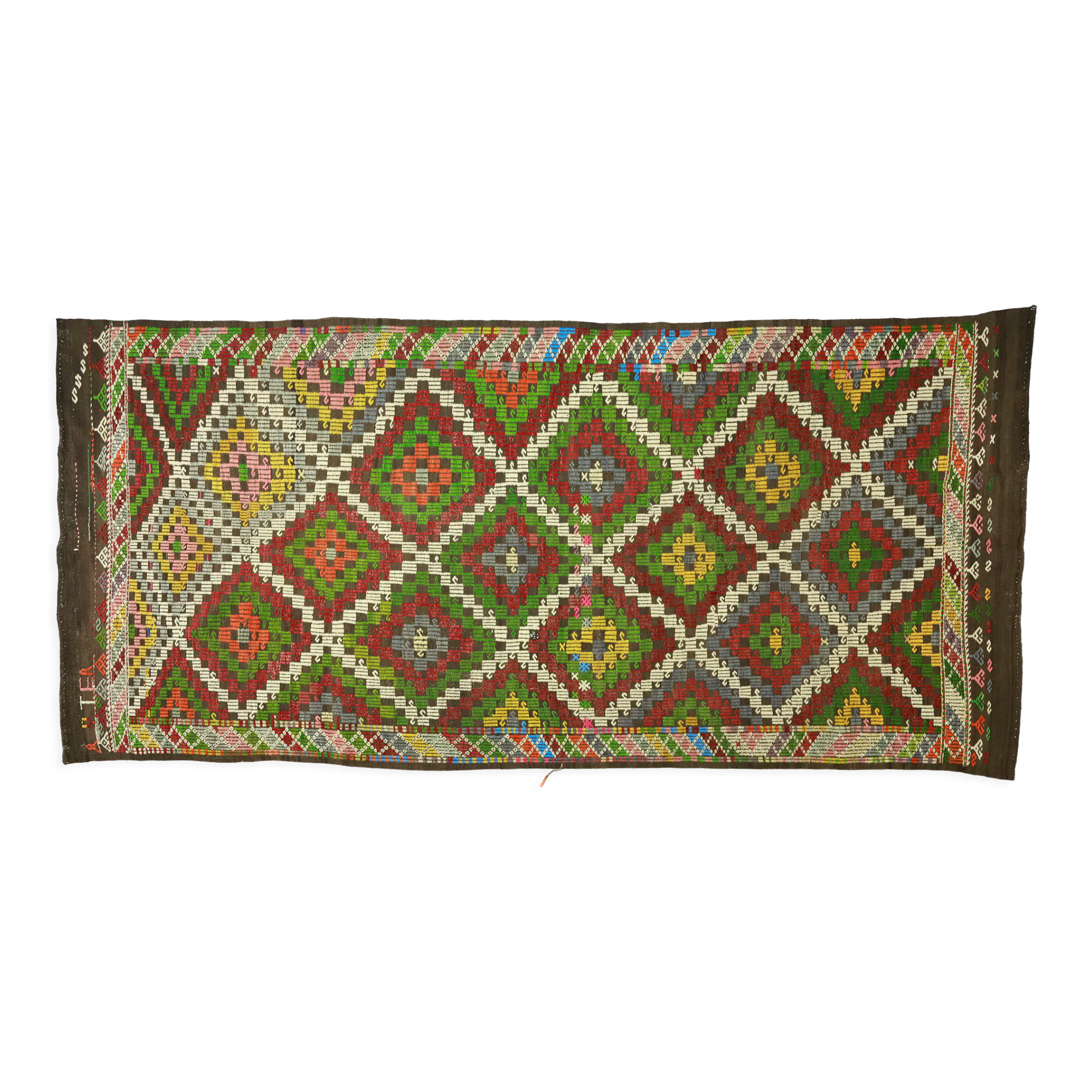 Anatolian handmade kilim rug 337 cm x 167 cm