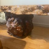 Varnished root living room table