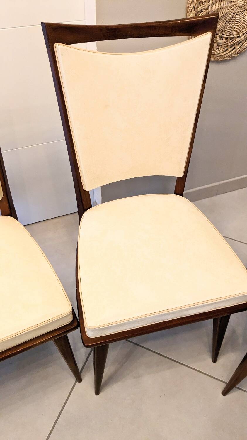 Vintage compass and leatherette chairs
