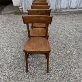 Série Lot de 7 anciennes chaises bistrot en bois