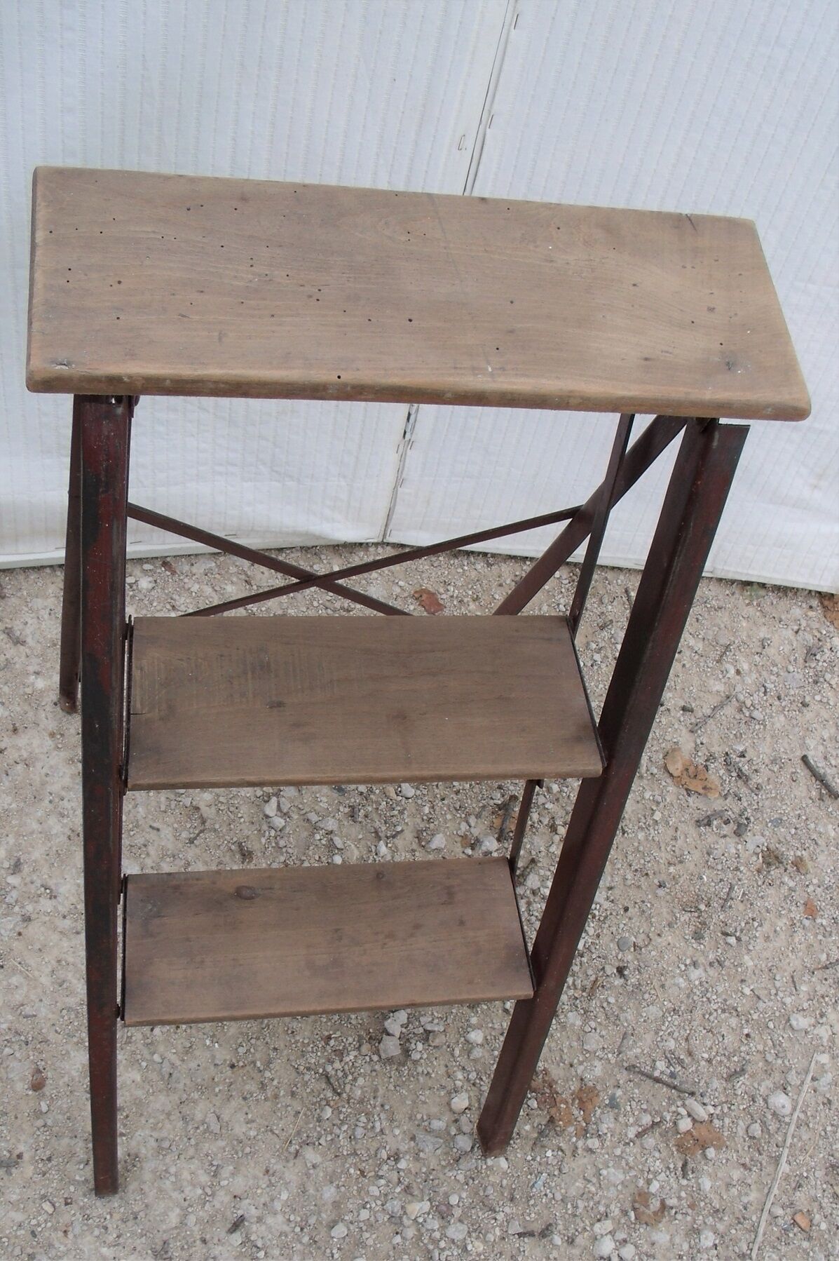 Former stool wood and metal vintage
