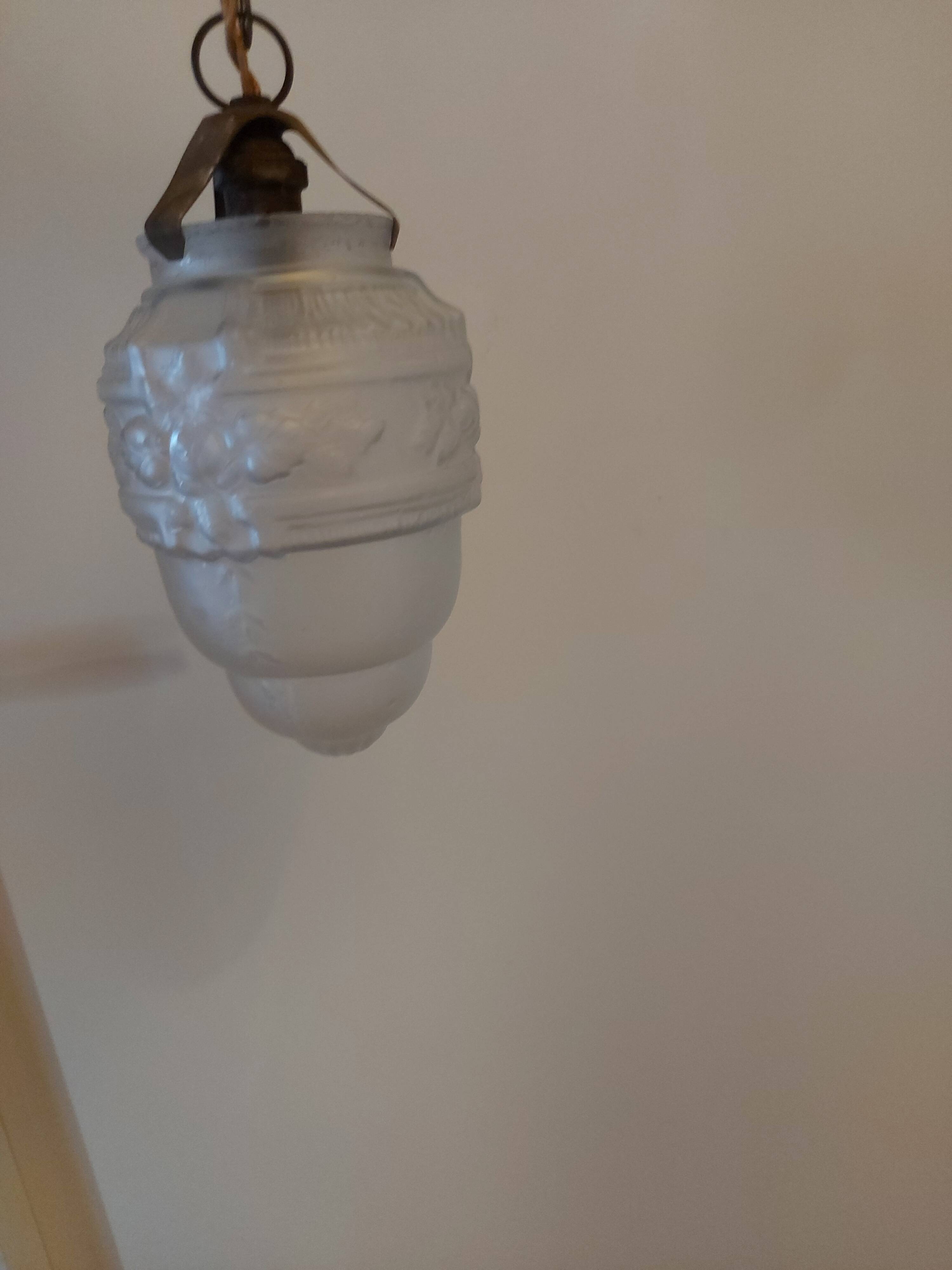 Art Deco chandelier in molded blown glass