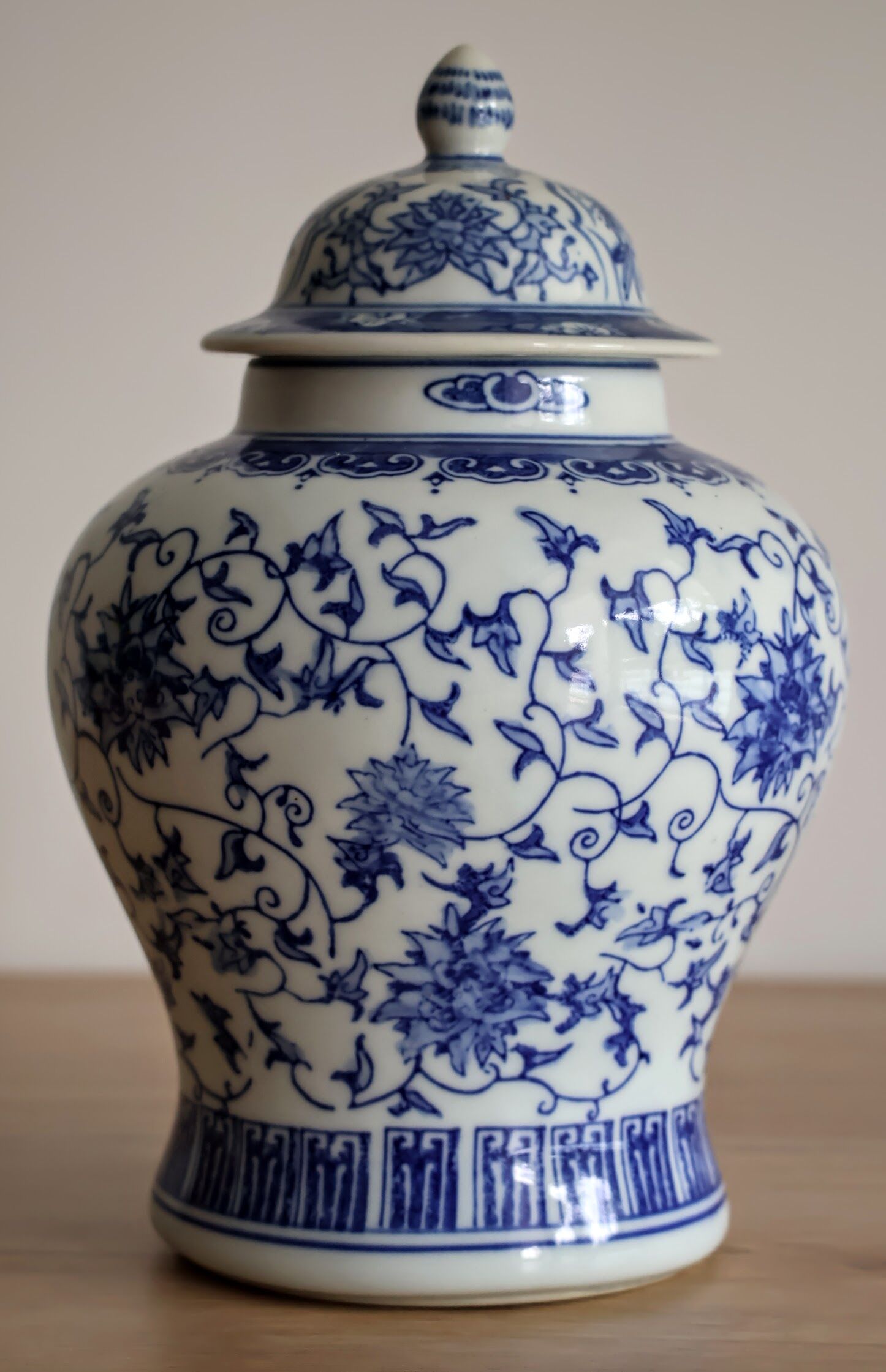 Grand pot à gingembre en porcelaine chinoise