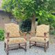 Pair of louis xiv period walnut armchairs, 17th century