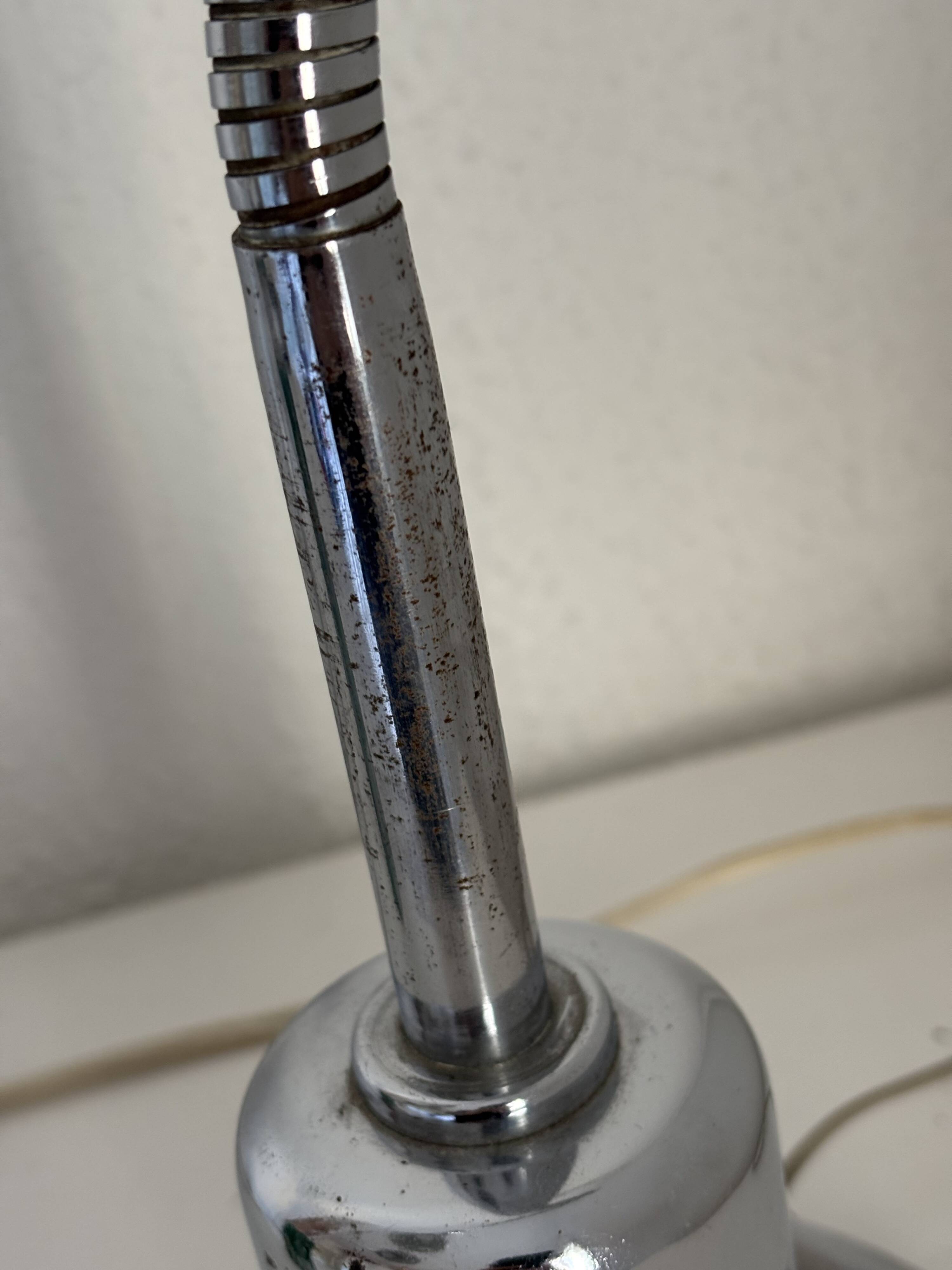 Paire lampes vintage 1940 de bureau jumo 210 chromée design - 50 cm