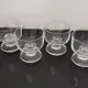 6 transparent cavalier cups thick vintage glass base 1970s