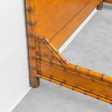 Vintage double bed in bamboo-style wood – Italian design from the 1940s