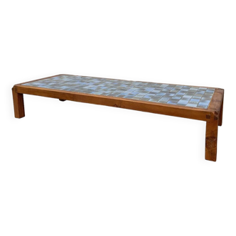 Pierre Chapo coffee table in blue tones