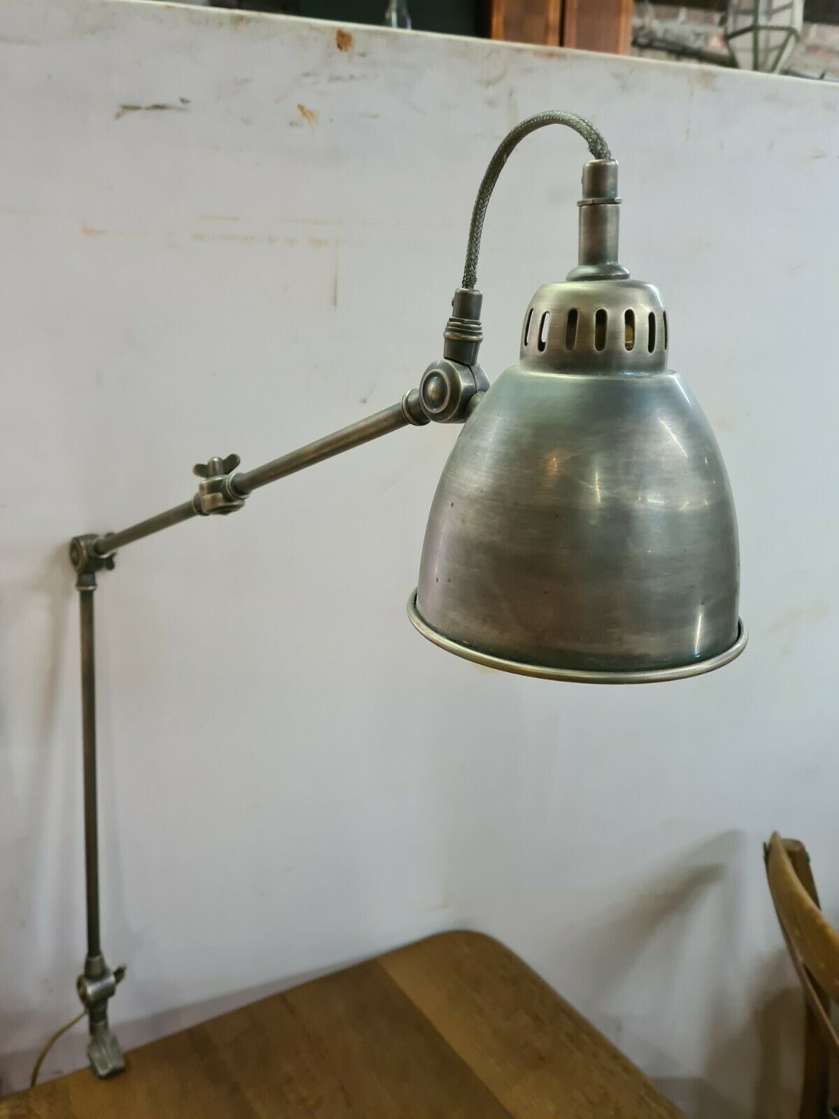 Silver brass architect's lamp