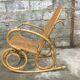Rocking chair en rotin bambou et osier vintage 1950