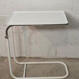 1970s adjustable side table in white lacquered metal