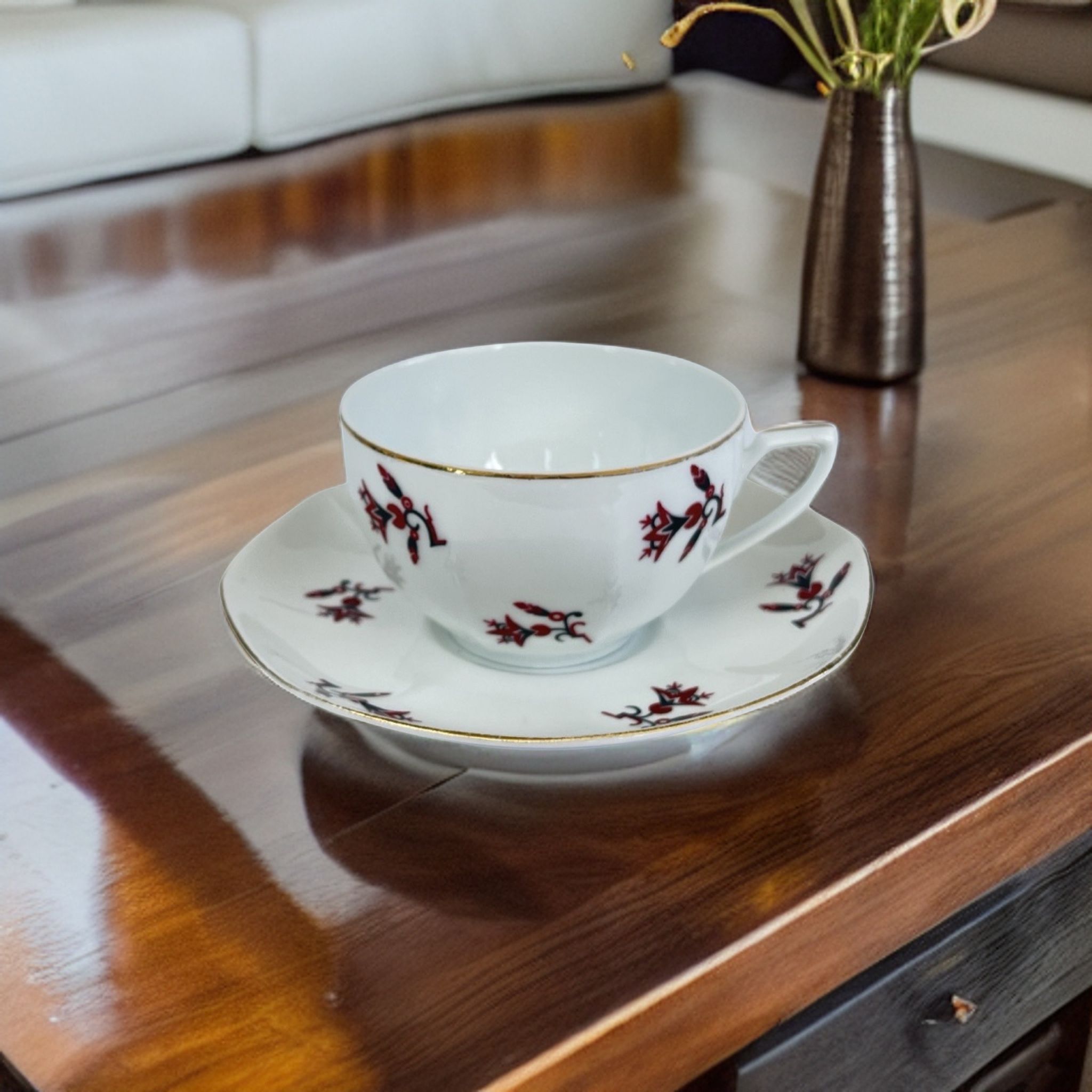 Art-Deco cup and saucer, Viktoria Czechoslovakia, 1920s