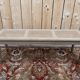 Banc d'office style Louis-Philippe en chêne massif et cannage