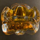 Murano orange-yellow glass ashtray 1960