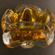 Murano orange-yellow glass ashtray 1960