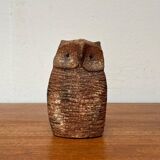 Owl sculpture in Italian pottery from the mid-century by Aldo Londi for Bitossi, 1960s.
