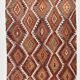 Geometric Style 5x9 Vintage Kilim Rug, 155x268Cm