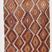 Geometric Style 5x9 Vintage Kilim Rug, 155x268Cm