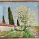 Oil on canvas "Path of Vexin" by P. Carrere. 1952
