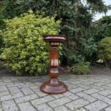 Robust Vintage Wooden Plant Stand, Oak Pedestal Table, Mid Century Pillar for Plants, Rustic Farmhouse Decor, Sturdy Home Accent