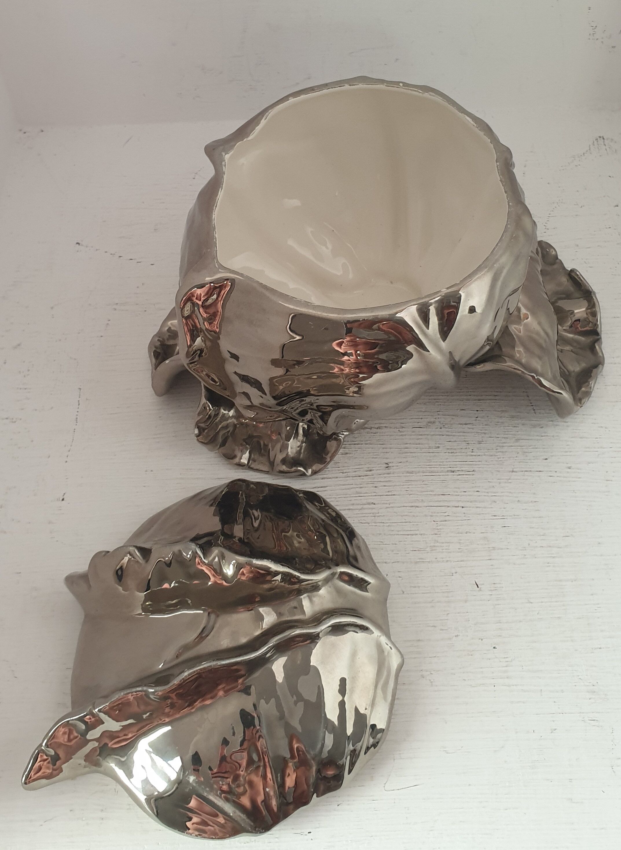 Christian Dior silver porcelain bonbonnière