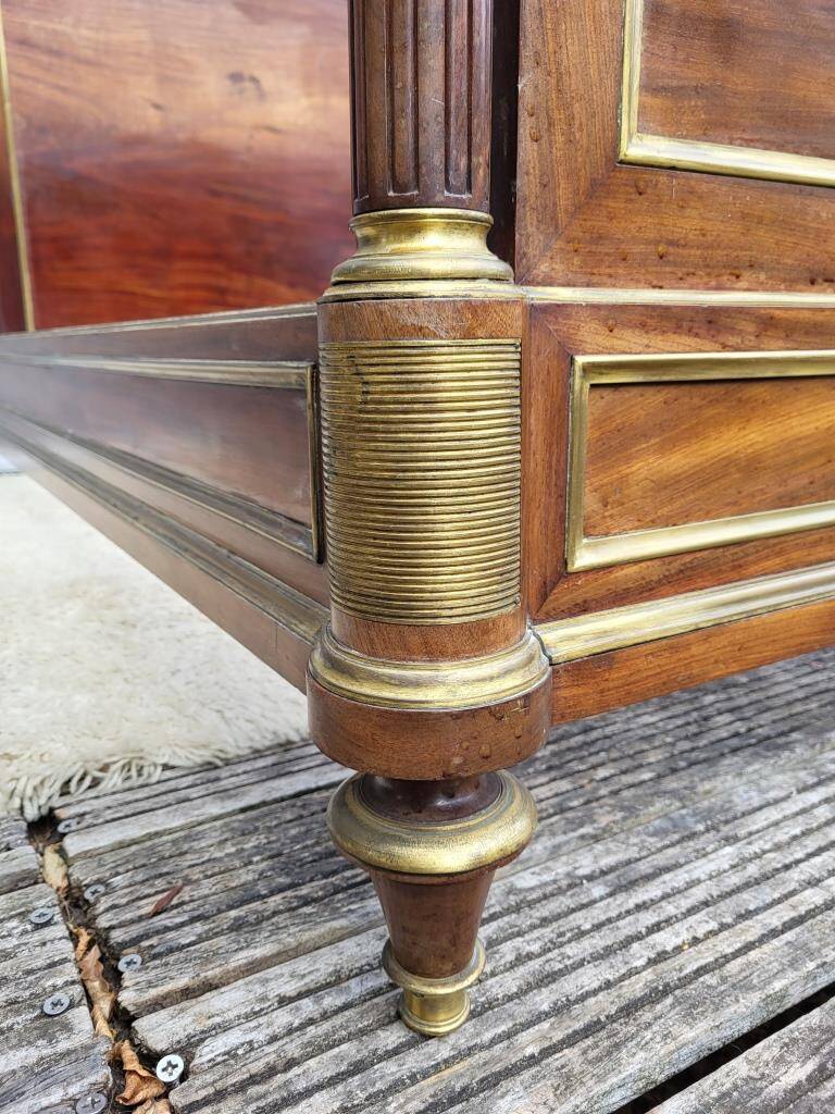 Napoleon bed in mahogany and gilded brass, Empire style