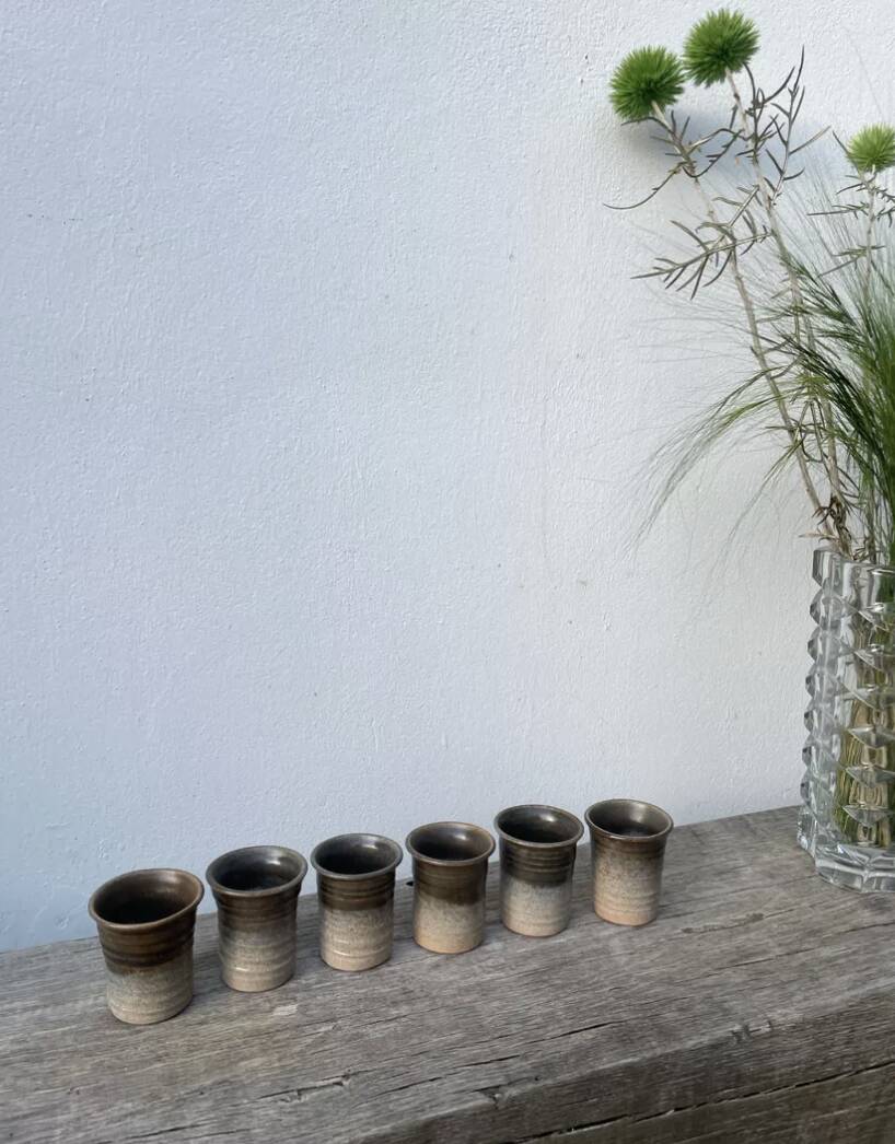 6 terracotta coffee cups
