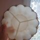 Dish with 3 compartments in opaline and vintage gilding