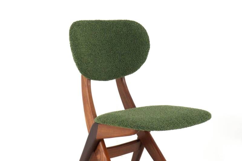 Set of 4 AwA Scissor Chairs - teak mid century modern - new upholstery