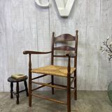Vintage straw armchair