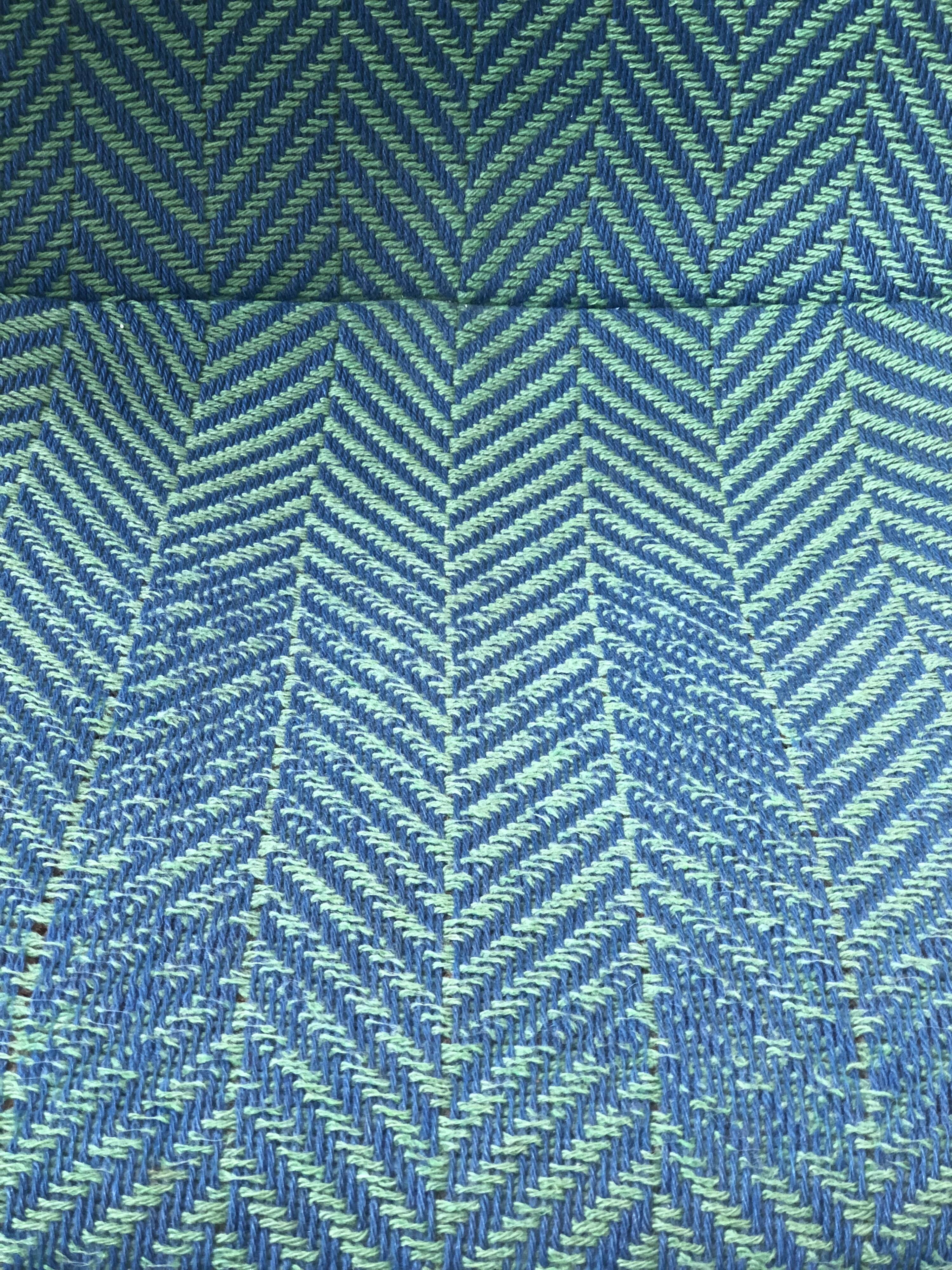 Pair of chairs low base Charles and Ray Eames, fabric Alexander Girard, ed. Herman Miller, 1970