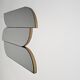 Sculptural wall mirror with brass edges, Italy, 1970s