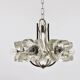 Crystal Glass Flower Pendant Light in Kalmar Style by Sische, Germany, 1970s