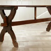 17th-century French oak refectory table / trestle table – 240 cm