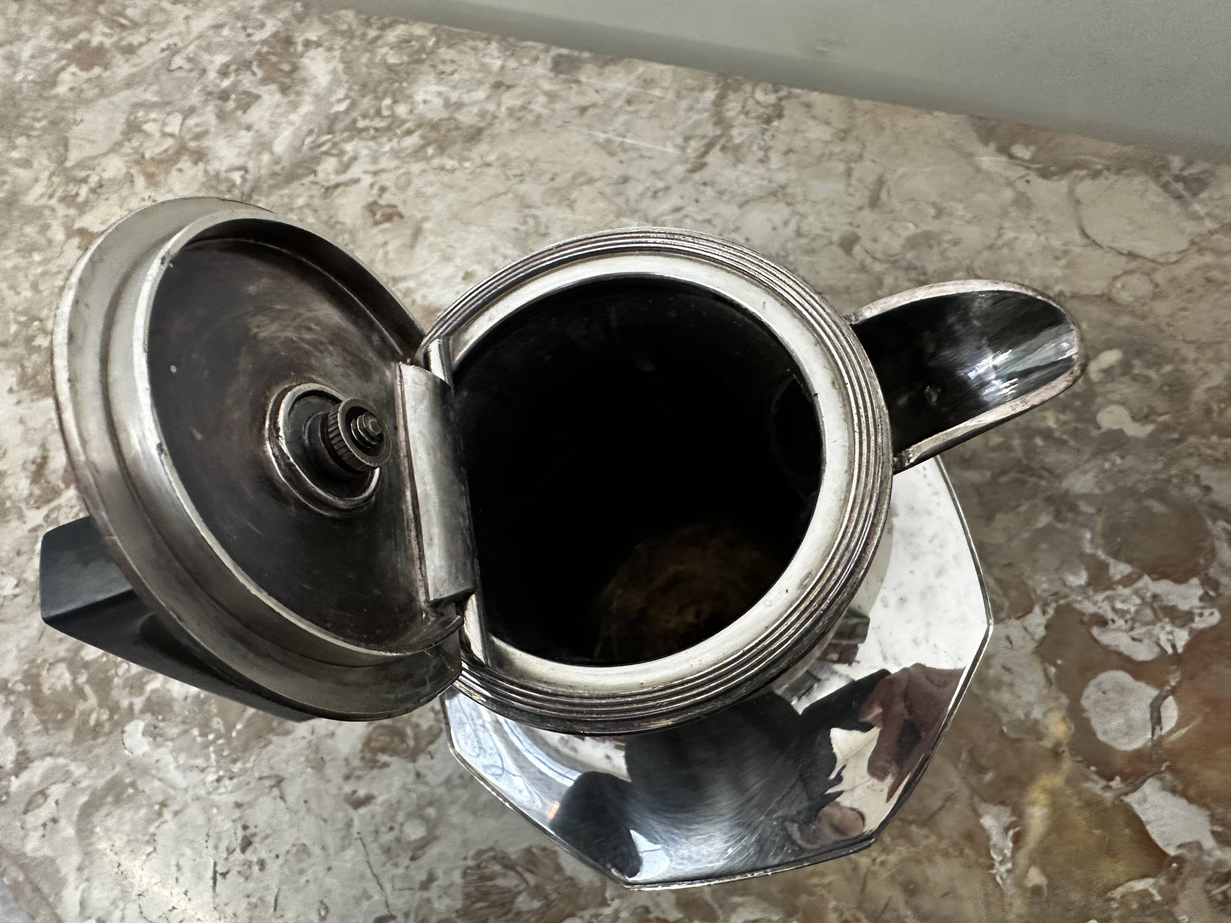 Kirby Beard & Co Paris - Made in England - Silver Metal Teapot H 21cm