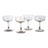Set of 4 glass champagne glasses